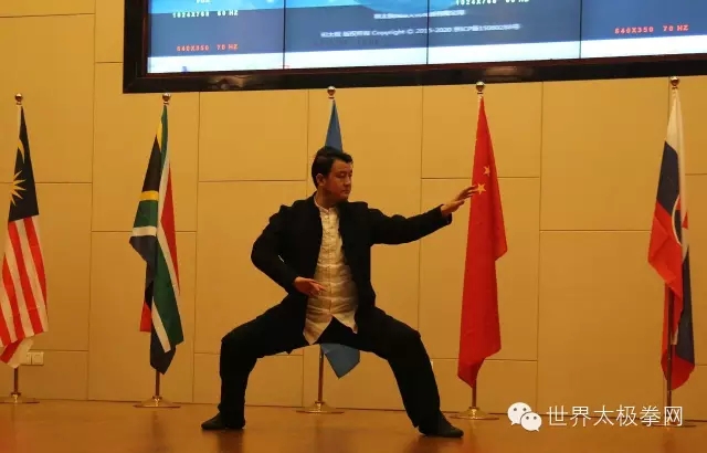 武术名家白义海在论坛上表演