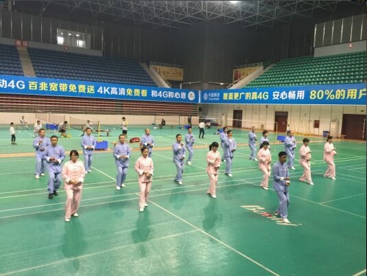 太极爱好者交流表演