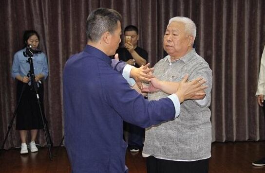 翟维传大师与弟子演示推手